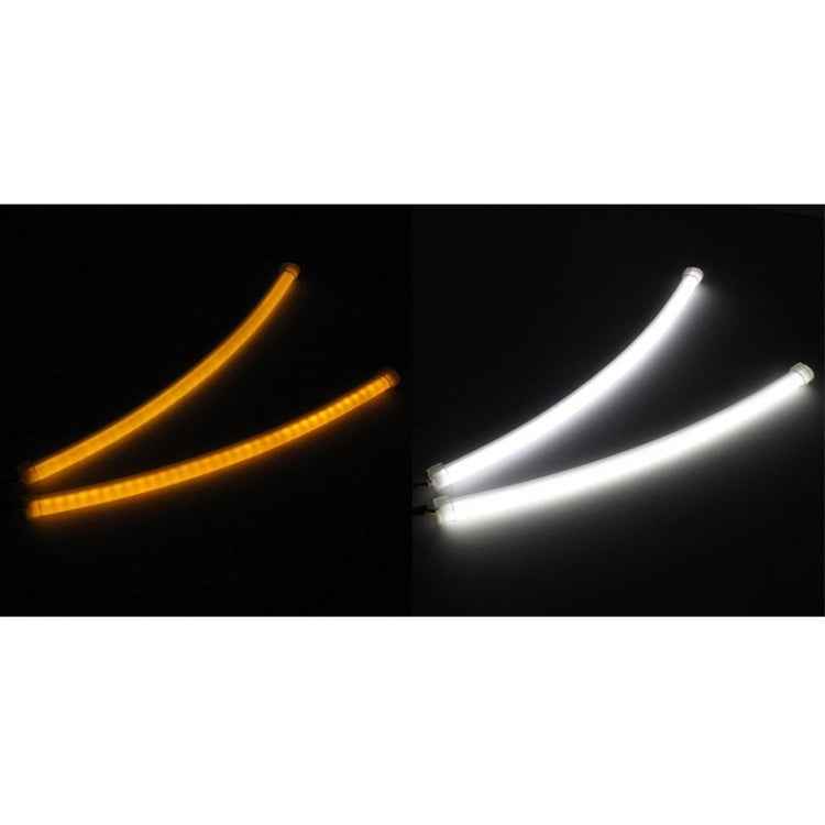 2 PCS 3W 180LM 6500K 597-577nm White + Yellow Wired LED Tube Daytime Running Light DRL Steering Lamp, DC12V, Lamp Length:30cm