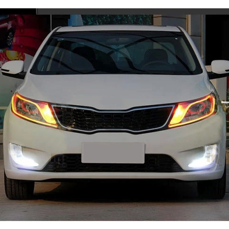 2 PCS  3W 180LM 6500K 597-577nm White + Yellow Wired LED Tube Daytime Running Light DRL Steering Lamp, DC12V, Lamp Length:30cm