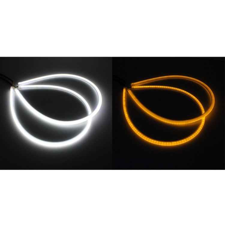 2 PCS 6W 360LM 6500K 597-577nm White + Yellow Wired LED Tube Daytime Running Light DRL Steering Lamp, DC12V, Lamp Length:60cm