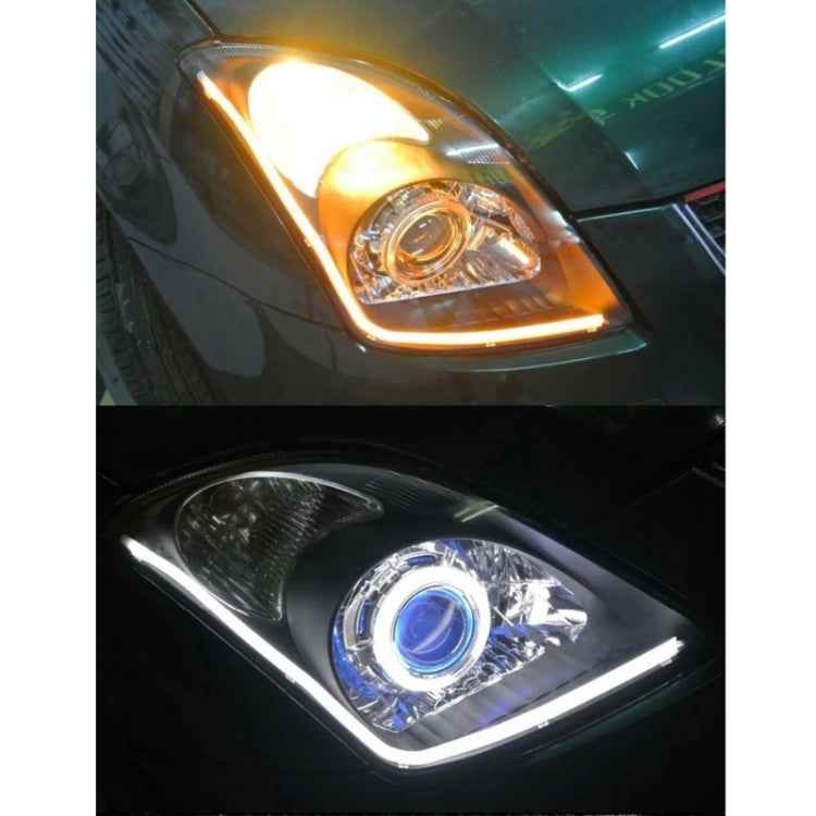 2 PCS 6W 360LM 6500K 597-577nm White + Yellow Wired LED Tube Daytime Running Light DRL Steering Lamp, DC12V, Lamp Length:60cm