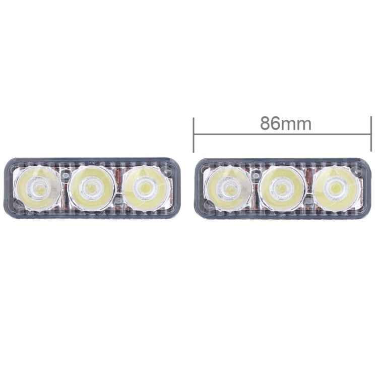 2 PCS MZ 9W 540LM 6500K 3-LED White Light Wired Car Daytime Running Light Fog Lamp, DC12-24V,Light Wire: 15cm