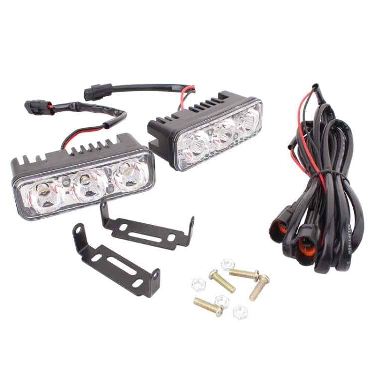 2 PCS MZ 9W 540LM 6500K 3-LED White Light Wired Car Daytime Running Light Fog Lamp, DC12-24V,Light Wire: 15cm