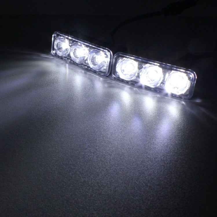 2 PCS MZ 9W 540LM 6500K 3-LED White Light Wired Car Daytime Running Light Fog Lamp, DC12-24V,Light Wire: 15cm