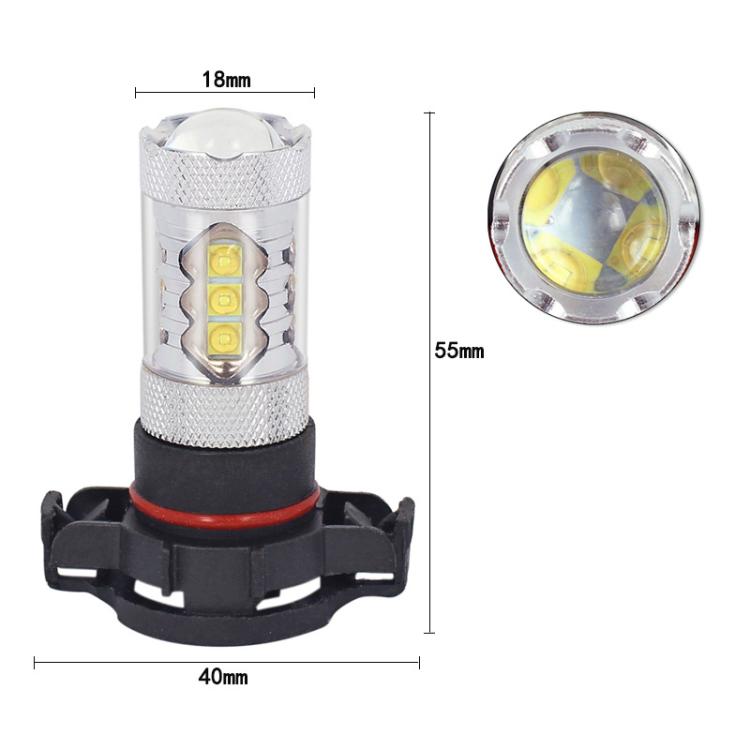 H16 80W 850LM White Light 16-3535-LEDs Car Daytime Running Light Front Fog Light Bulb, DC 12-24V, H16 80W