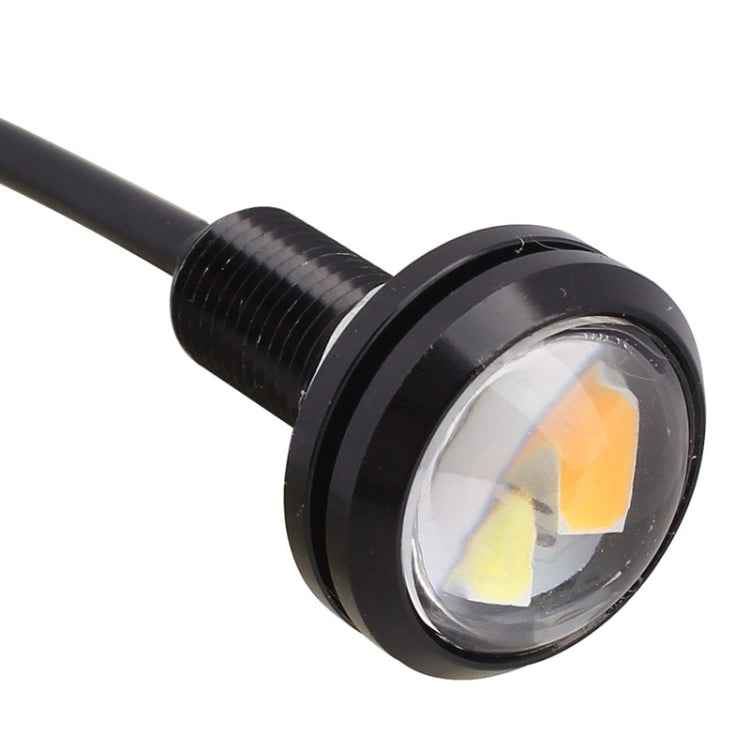 2 PCS 22.5mm 2W 200LM White + Yellow Light 4 LED SMD 5630 Eagle Eye Car Steering Light Daytime Running Light