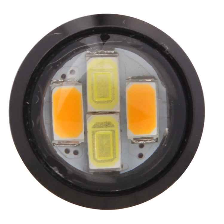 2 PCS 22.5mm 2W 200LM White + Yellow Light 4 LED SMD 5630 Eagle Eye Car Steering Light Daytime Running Light