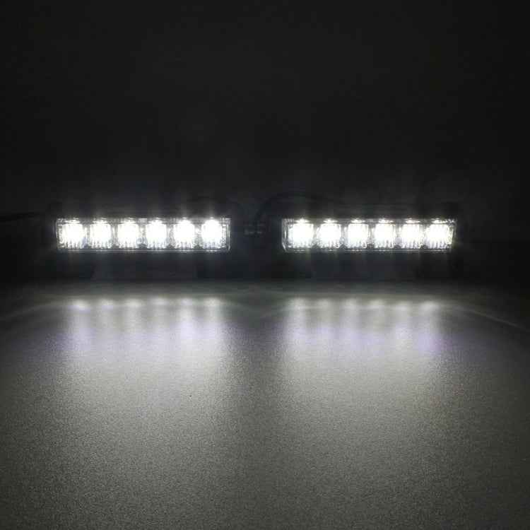 2 PCS 6 inch 6 LED 2 x 18W Car Flash Warning Light Red + Blue Change White Waterproof Emergency Light, DC 12V