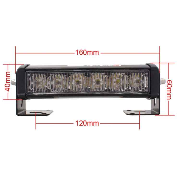 2 PCS 6 inch 6 LED 2 x 18W Car Flash Warning Light Yellow Change White Waterproof Emergency Light, DC 12V