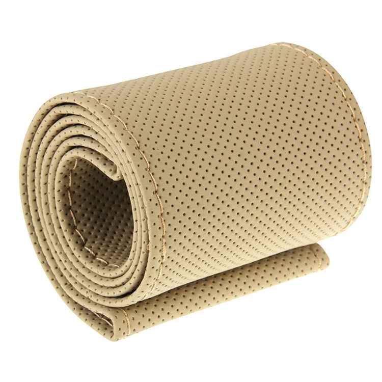 PU Leather Steering Wheel Cover With Needle and Thread, Size: 54x10.5cm, S-CMS-7771A, S-CMS-7771B