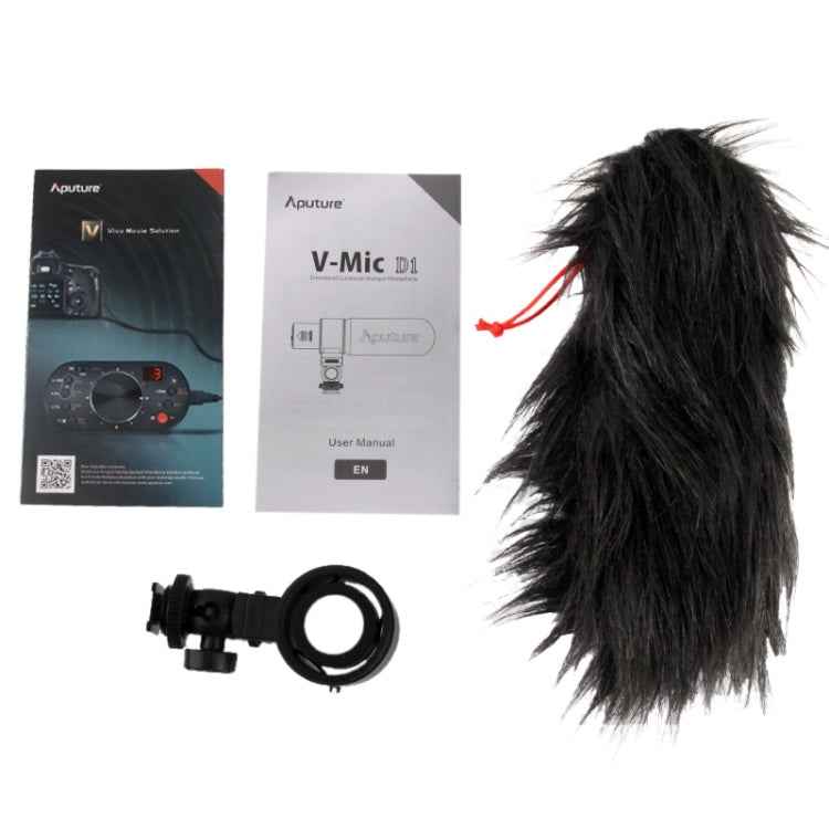 Aputure V-MIC D1 Directional Condenser Shotgun Microphone, Support 360 Degree Pan / 180 Degree Tilt
