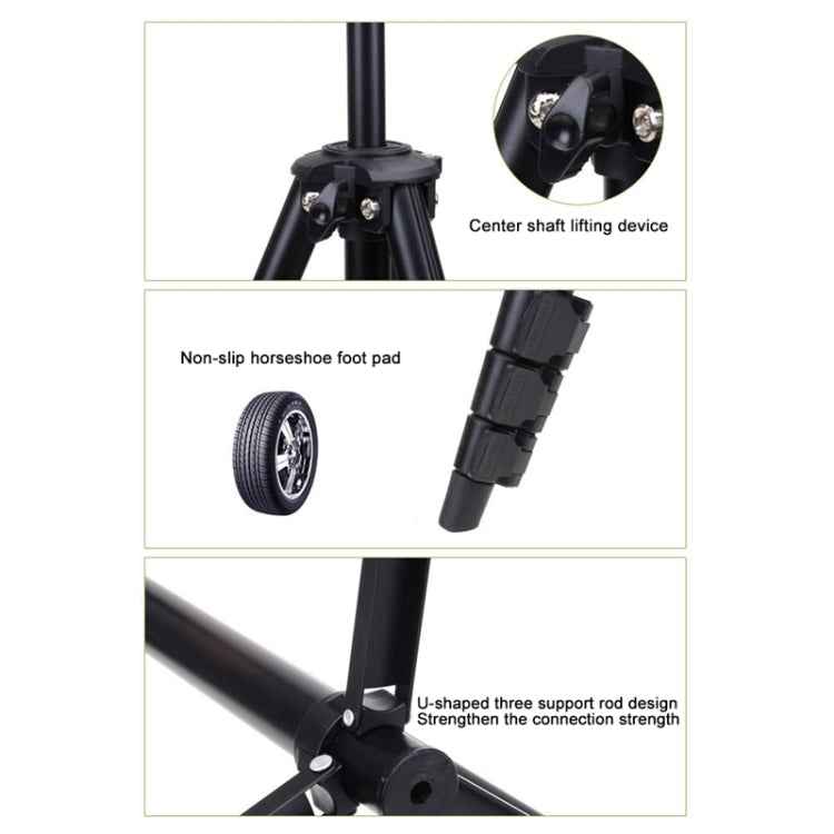 YUNTENG VCT-681 138cm SLR / Micro-SLR / Digital Cameras Tripod Stand, 4-Section Folding Aluminum Legs, Suitable for Canon / Nikon / Panasonic / Pentax / Casio / Sony / Fuji (Load Capacity: 3kg)