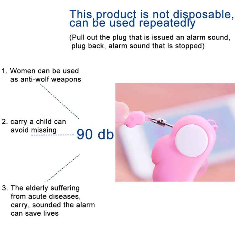 Angel Wing Anti-rape Device Personal Alarm, Self-defense Defend Wolf, Mini Alarm with 90dB Alarm Sound for Girl and Kids