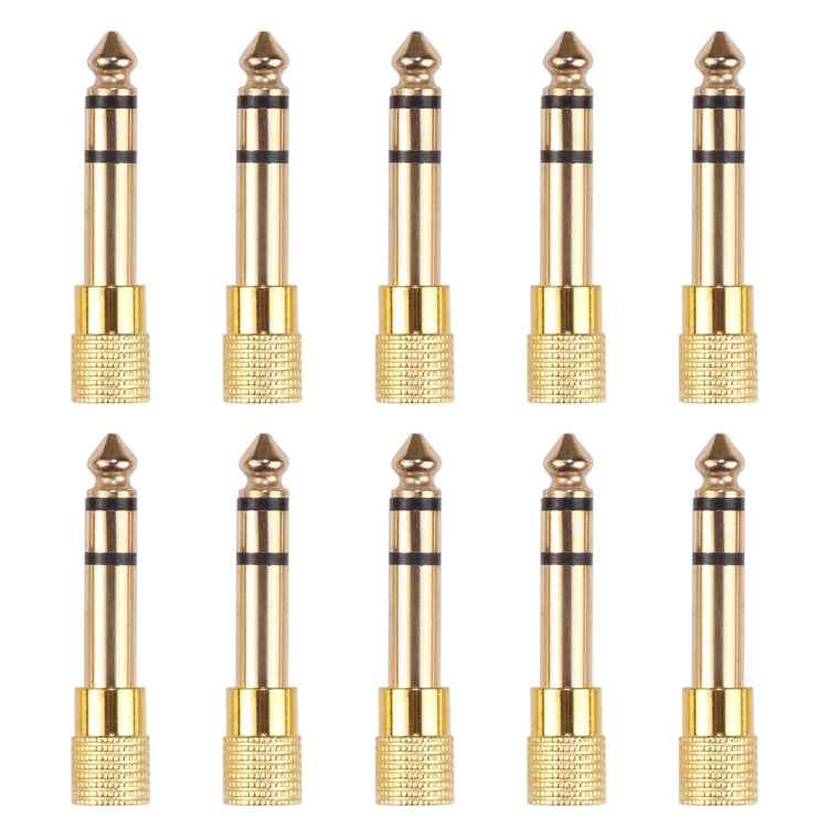 6.35mm Male to 3.5mm Female Audio Jack Adapters (10 Pcs in One Package, the Price is for 10 Pcs)