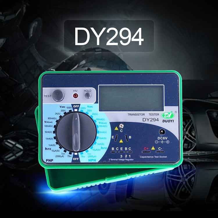 DY294 Professional 2.7 inch LCD Digital Transistor Parameter Tester Meter (4*AA)