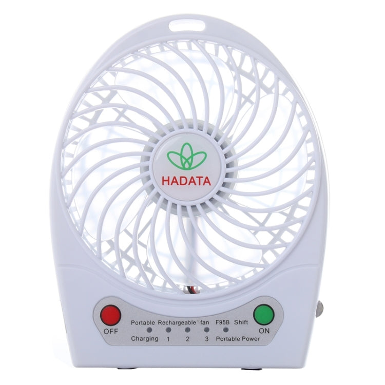 Hadata 4.3 inch Portable USB / Li-ion Battery Powered Rechargeable Fan with Third Wind Gear Adjustment & Clip