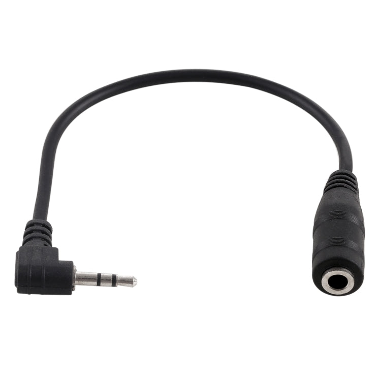 2.5mm Male Elbow to 3.5mm Female Audio Stereo Converter Adapter Cable, 2.5 Male to 3.5 Female(Black)
