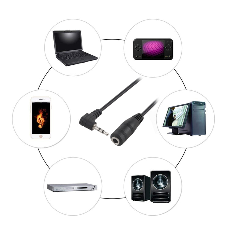 2.5mm Male Elbow to 3.5mm Female Audio Stereo Converter Adapter Cable, 2.5 Male to 3.5 Female(Black)