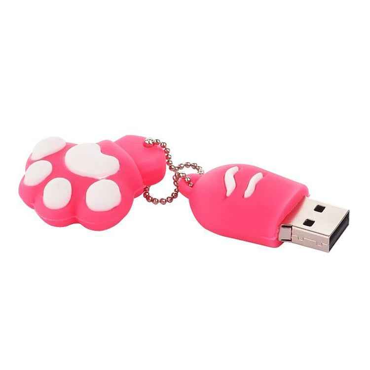 16GB Bear Paw Shaped Silicone USB 2.0 Flash Disk with Anti Dust Cup, 16GB (Red Plum)