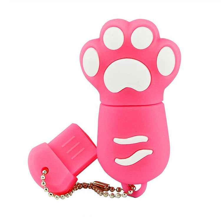 16GB Bear Paw Shaped Silicone USB 2.0 Flash Disk with Anti Dust Cup, 16GB (Red Plum)
