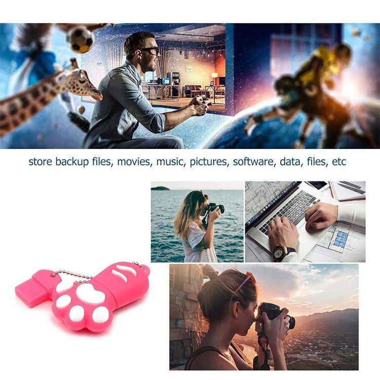 16GB Bear Paw Shaped Silicone USB 2.0 Flash Disk with Anti Dust Cup, 16GB (Blue)