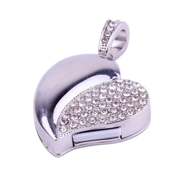Silver Heart Shaped Diamond Jewelry USB Flash Disk, Special for Valentines Day Gifts , 2GB, 4GB, 8GB, 16GB, 32GB