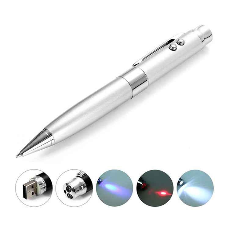 3 in 1 Laser Pen Style USB Flash Disk, Silver (16GB)