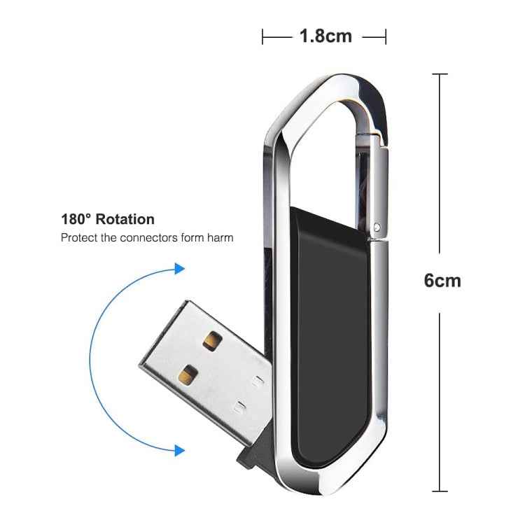 16GB Metallic Keychains Style USB 2.0 Flash Disk (Black)