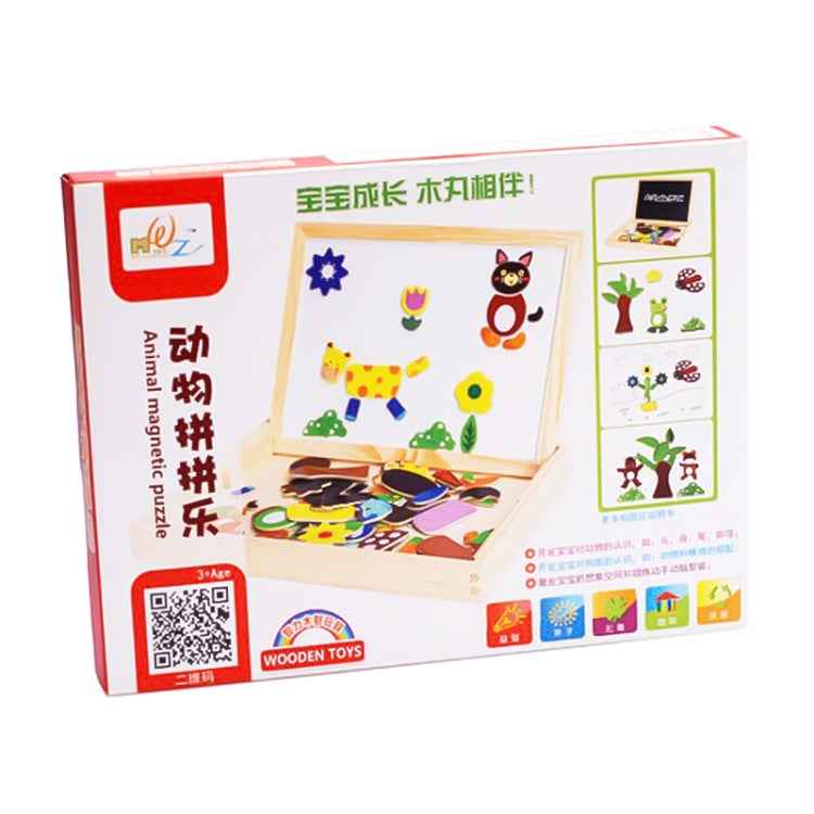 Animal Puzzle Magnetic Double Side Drawing Board