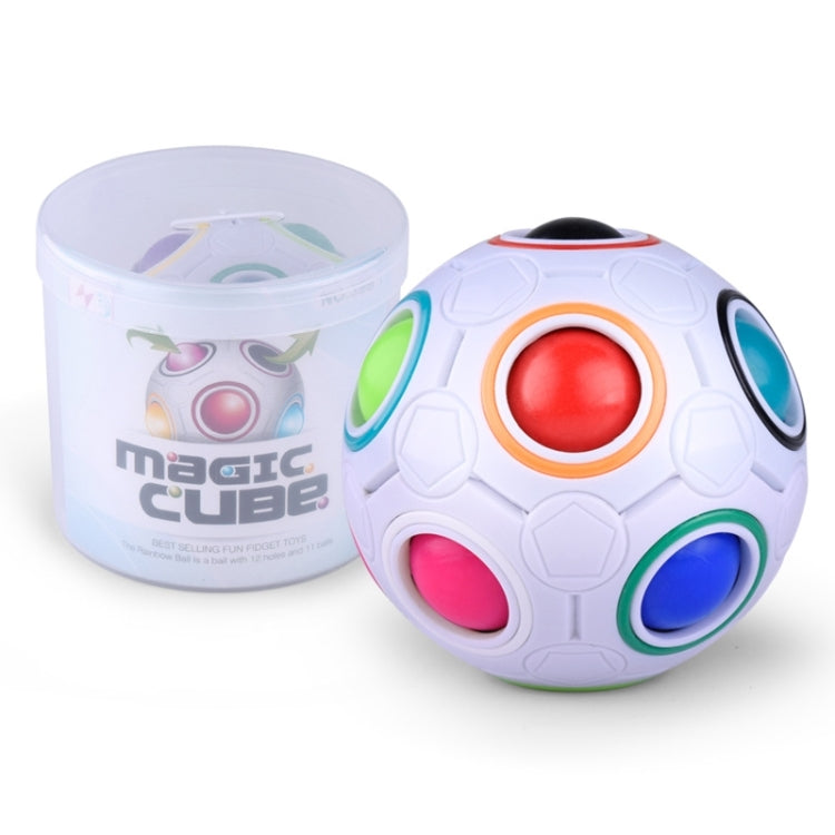 Magic Rainbow Ball Magic Cube Puzzle Cube, (White)