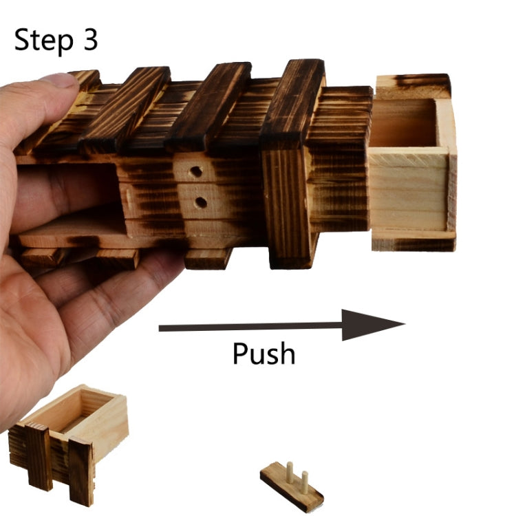 Magic Compartment Wooden Puzzle Box with Secret Drawer, Size: L, Size : L