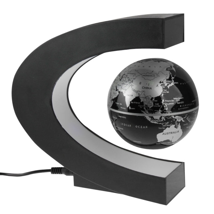 Electronic Magnetic Floating Globe with Multicolor LED, Black