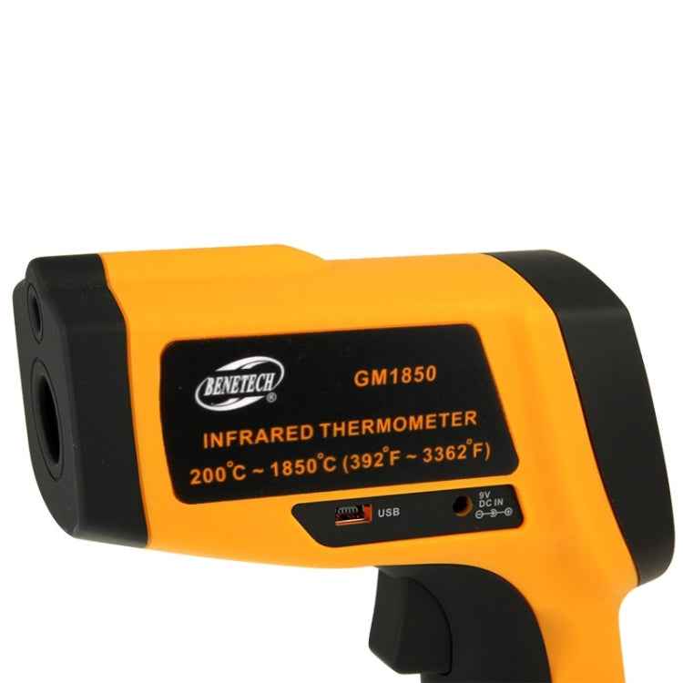 BENETECH GM1850 Digital Display Temperature Gun Handheld Infrared IR Thermometer, Measure Range: 200~1850C, GM1850