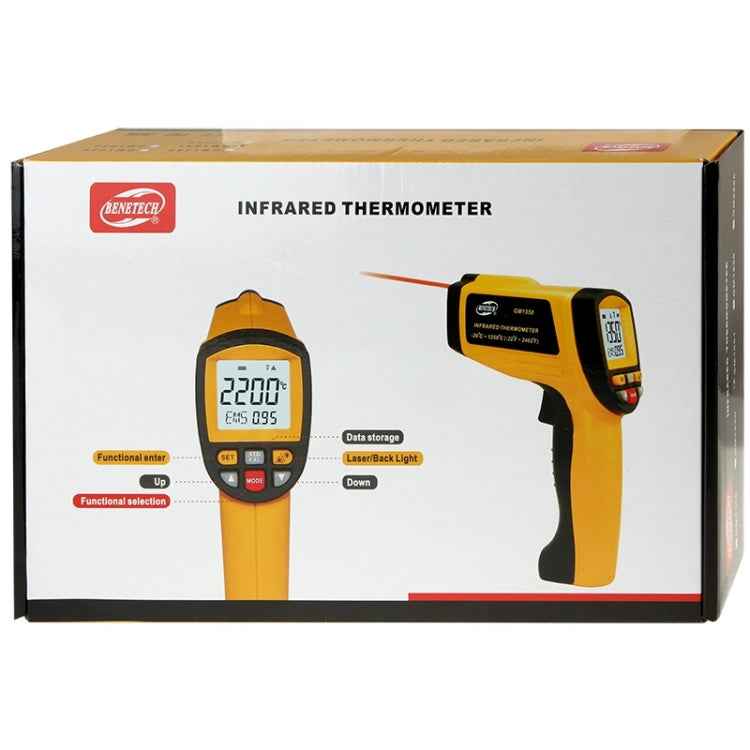 BENETECH GM1850 Digital Display Temperature Gun Handheld Infrared IR Thermometer, Measure Range: 200~1850C, GM1850