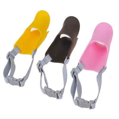 Cute Duck Mouth Shape Silicone Muzzle for Pet Dog, Size: S, S Pink, S Coffee, S Yellow