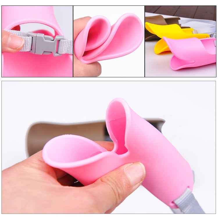 Cute Duck Mouth Shape Silicone Muzzle for Pet Dog, Size: S, S Pink, S Coffee, S Yellow
