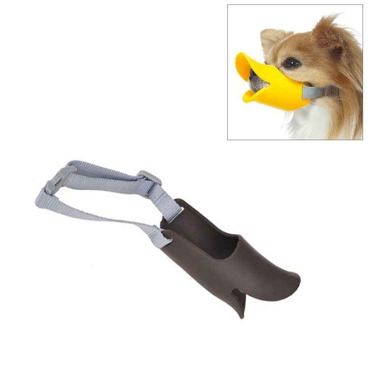 Cute Duck Mouth Shape Silicone Muzzle for Pet Dog, Size: L, L Pink, L Yellow, L Coffee