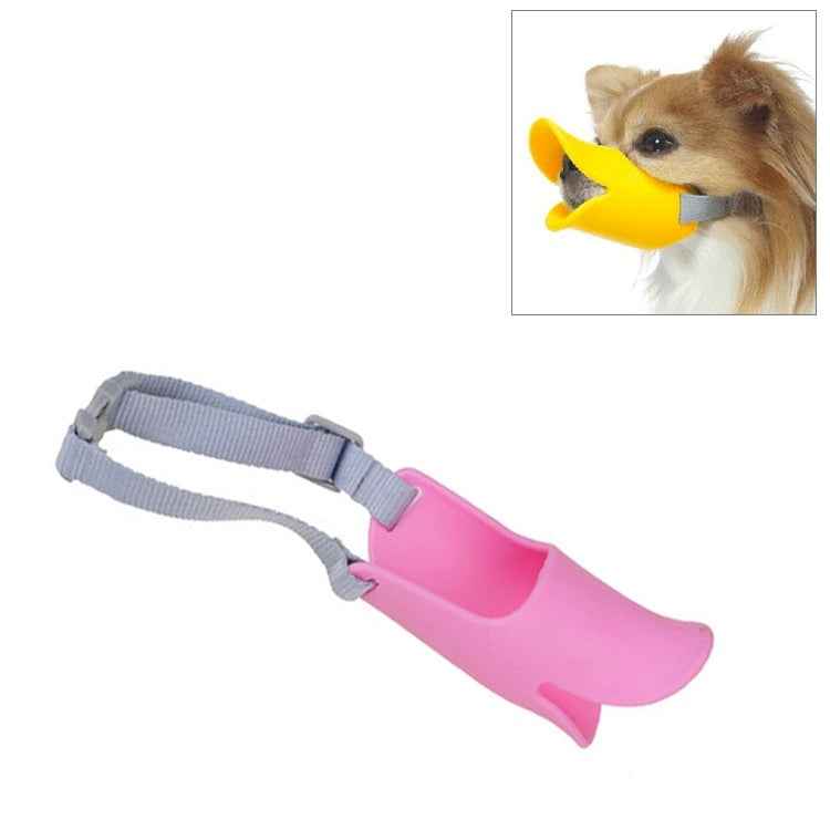 Cute Duck Mouth Shape Silicone Muzzle for Pet Dog, Size: L, L Pink, L Yellow, L Coffee