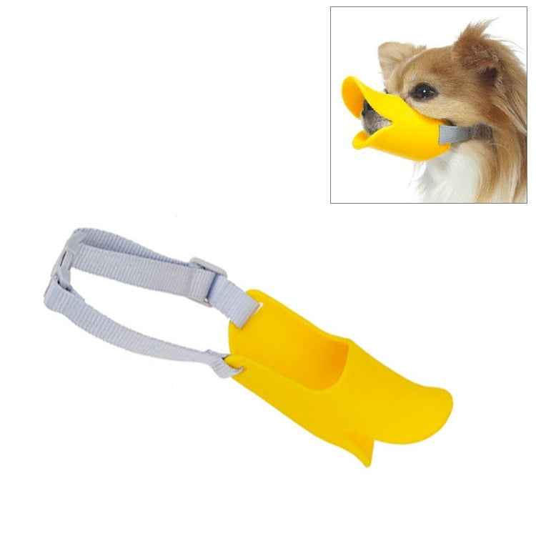 Cute Duck Mouth Shape Silicone Muzzle for Pet Dog, Size: L, L Pink, L Yellow, L Coffee