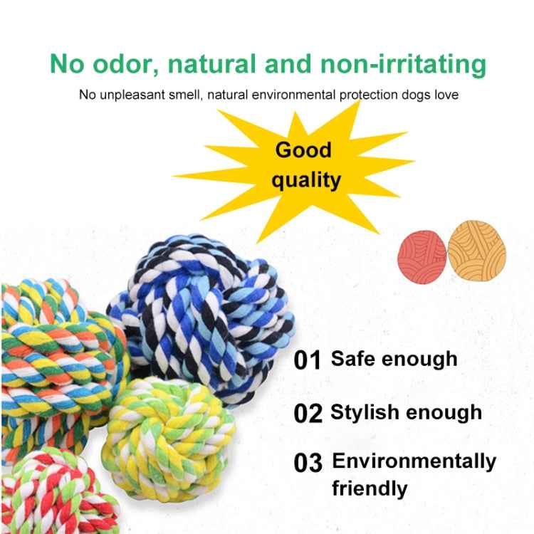 Cotton Rope Ball for Pets / Dog Cat Toy, Diameter 7.5cm (Random Color Delivery), Cotton Rope Ball