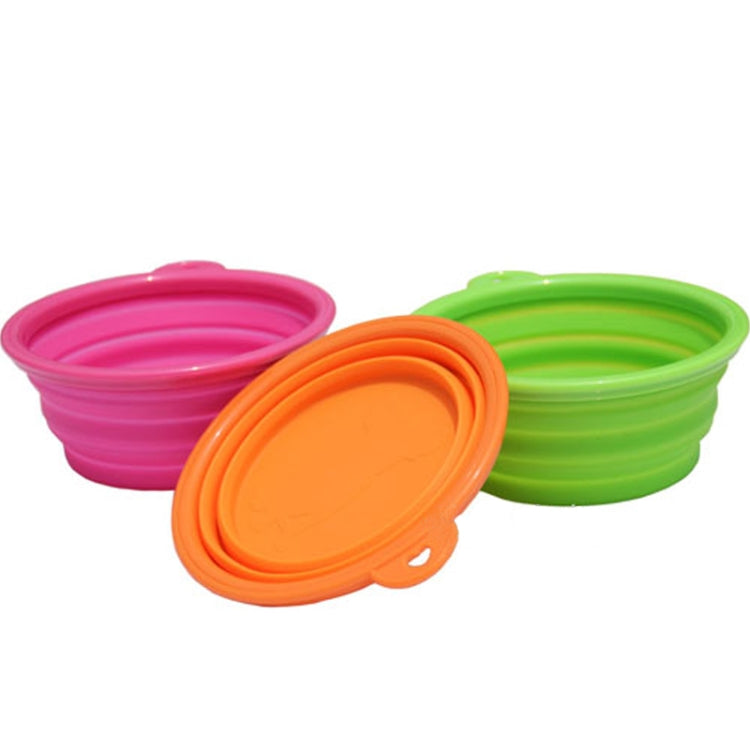 Portable Stretchable Silicon Food Feeder Dish Serving Bowl Water Container for Cat Dog Pet (Random Color Delivery), Stretchable Silicon Food Feeder
