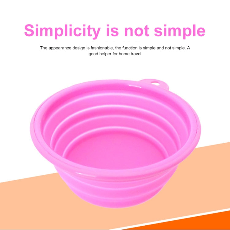 Portable Stretchable Silicon Food Feeder Dish Serving Bowl Water Container for Cat Dog Pet (Random Color Delivery), Stretchable Silicon Food Feeder