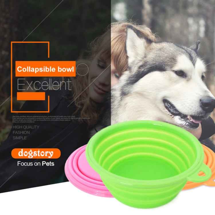 Portable Stretchable Silicon Food Feeder Dish Serving Bowl Water Container for Cat Dog Pet (Random Color Delivery), Stretchable Silicon Food Feeder