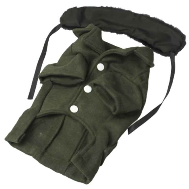Gorgeous Woolen Cloth with Fur Collar Dog Coat Pet Clothes, Size: XL , Size: S(Deep Green), Size: M (Deep Green), Size: L (Deep Green), Size: XL (Deep Green)