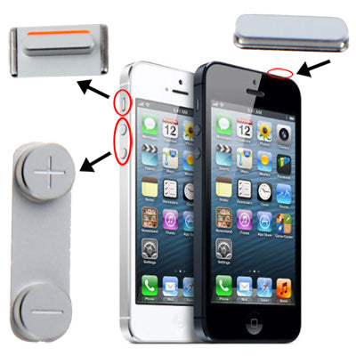 3 in 1 for iPhone 5 (Mute Button + Power Button + Volume Button), For iPhone 5, For iPhone 5 (3 in 1) - BSPART