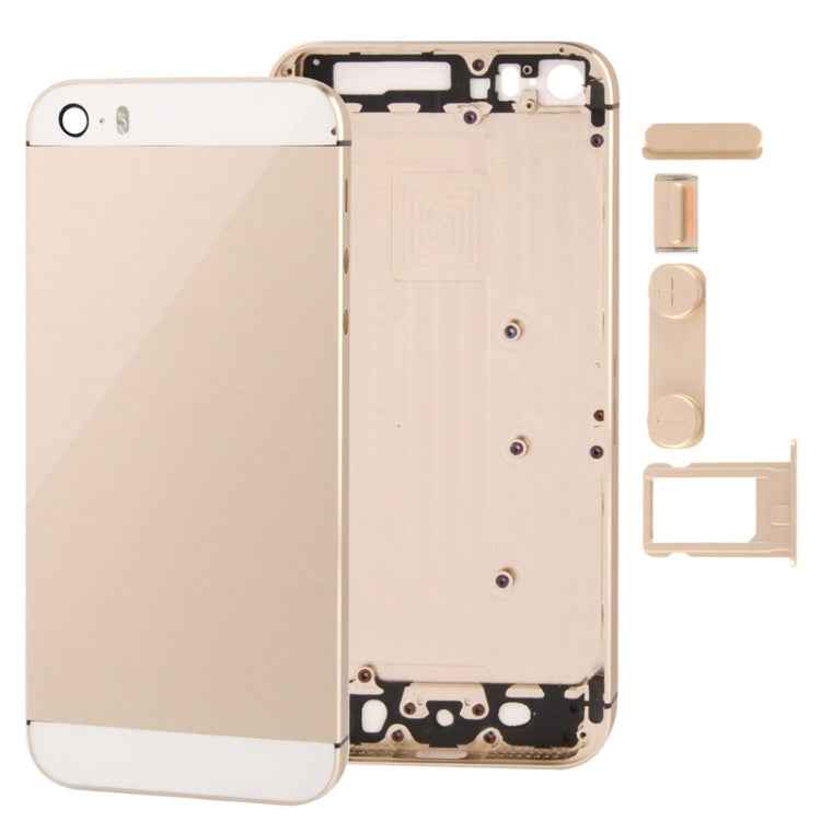 Full Housing Alloy Back Cover with Mute Button + Power Button + Volume Button + Nano SIM Card Tray for iPhone 5S, For iPhone 5S