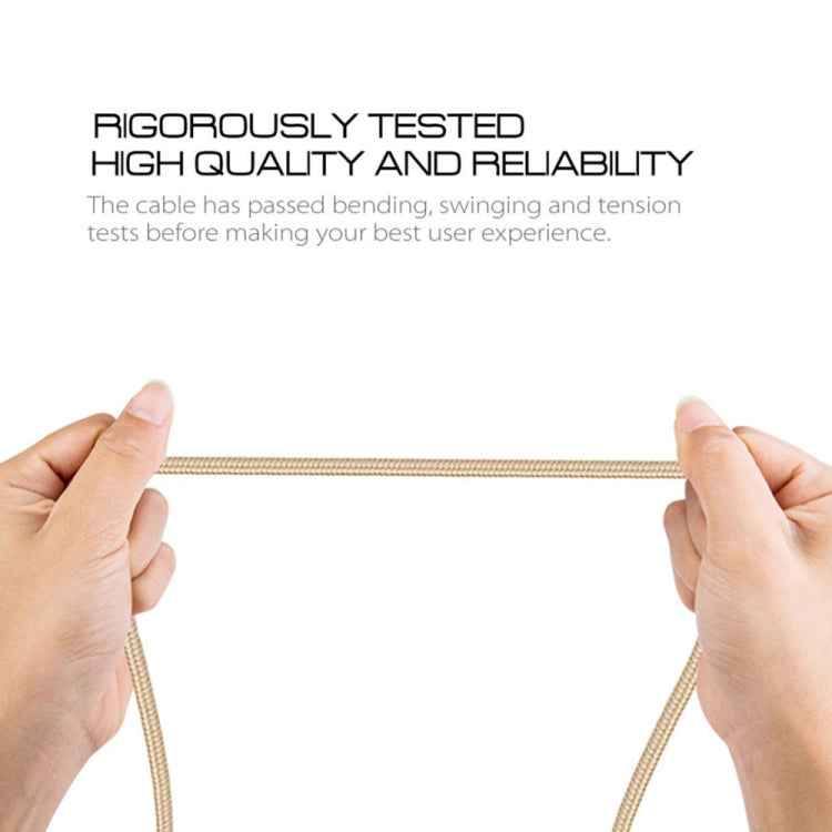 1m Woven Style Metal Head 8 Pin to USB Data Sync Charging Cable for iPhone, iPad