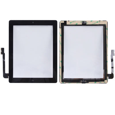 (Bouton de contrôleur + bouton d'accueil PCB membrane câble flexible + adhésif d'installation du panneau tactile) Panneau tactile pour nouvel iPad (iPad 3), pour nouvel iPad + adhésif, pour nouvel iPad + adhésif