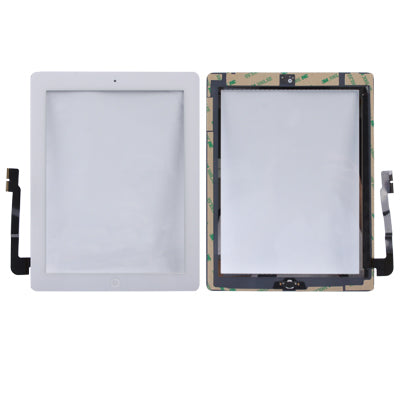 (Bouton de contrôleur + bouton d'accueil PCB membrane câble flexible + adhésif d'installation du panneau tactile) Panneau tactile pour nouvel iPad (iPad 3), pour nouvel iPad + adhésif, pour nouvel iPad + adhésif