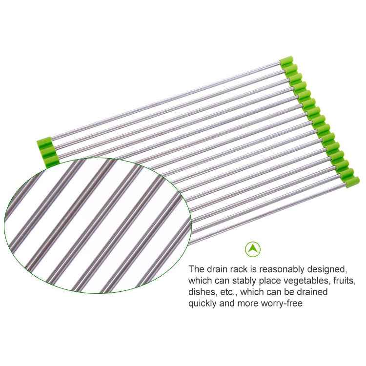 40x24x0.9cm Stainless Steel Folding Drain Rack