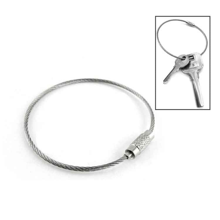 Outdoor Camping Multifunctional Steel Wire Rope Ring / Stainless Steel Wire Key Chain